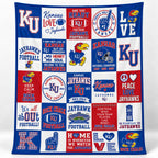 2026 Kansas Jayhawks Football Patchwork Quilt Blanket