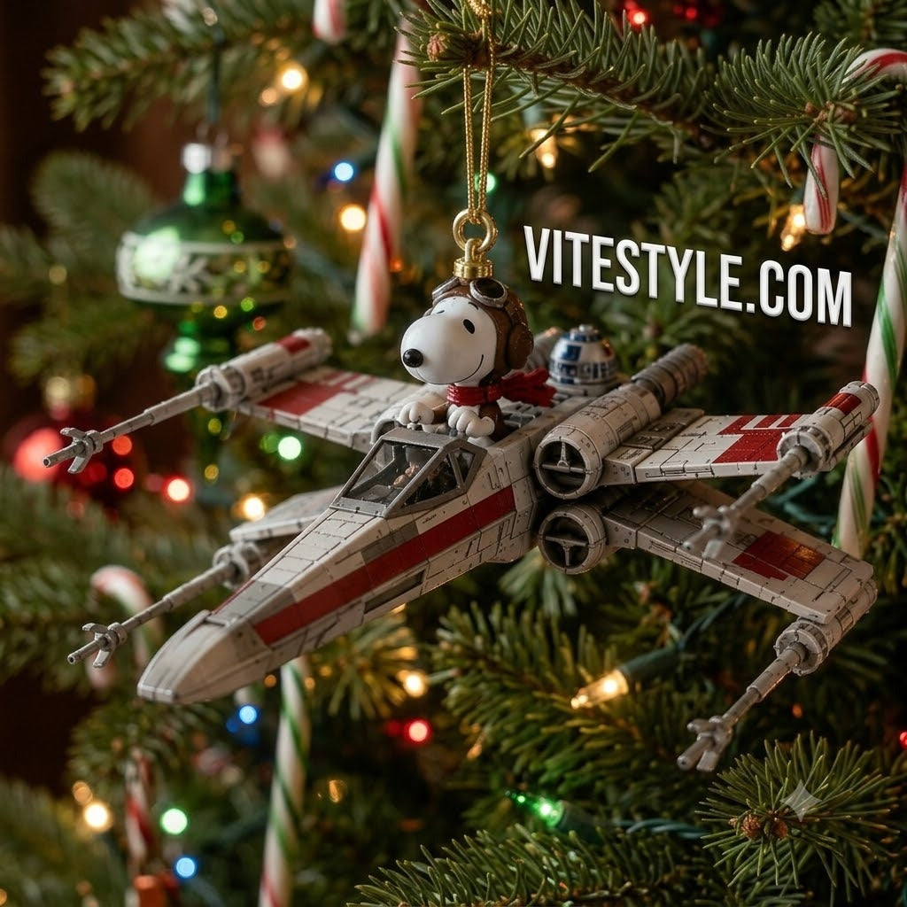 Snoopy Star Wars X-Wing Ornament
