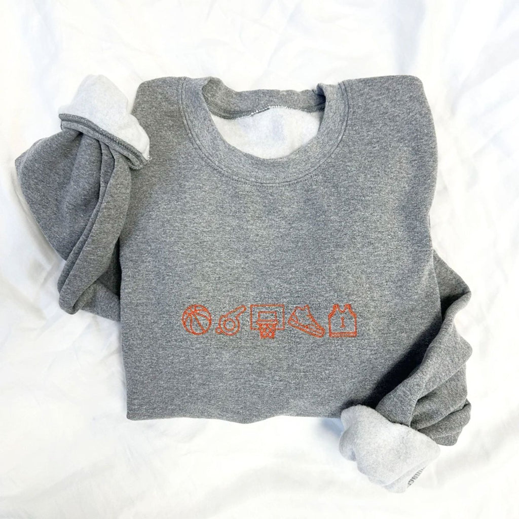 Embroidered Basketball Icon Sweatshirt