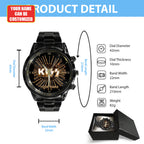 Personalized KISS Black Stainless Steel Watch - HUANNM 4879