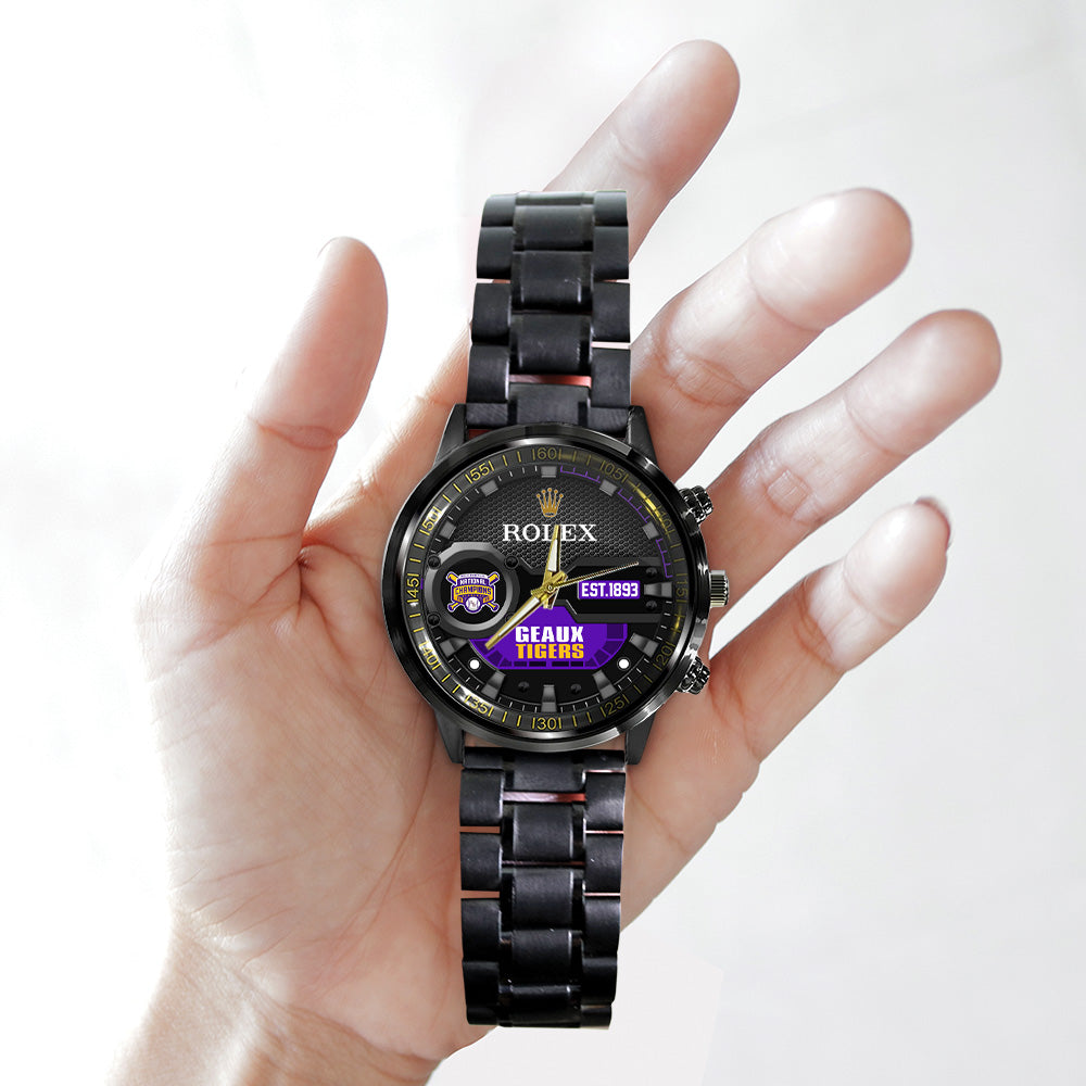 LSU Tigers Baseball 2025 National Champions x Rolex Black Stainless Steel Watch - MAITM 11899