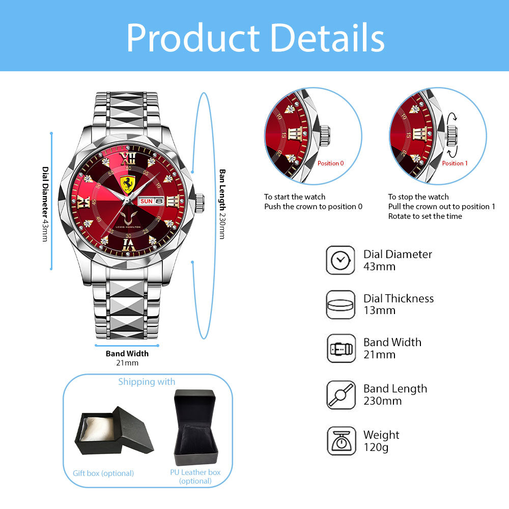 Scuderia Ferrari x Lewis Hamilton Alloy Luxury Quartz Watch - MAITM12498