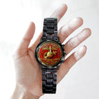US Marine Corps Black Stainless Steel Watch - MAITM12579