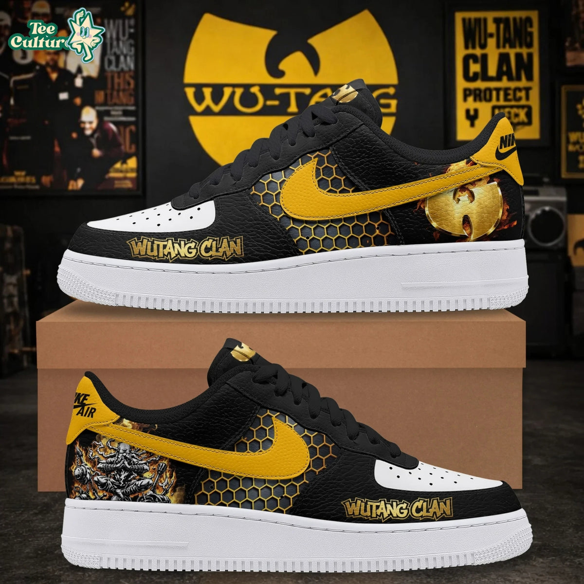 3D All Over Printed Wu-tang Clan Limited Edition AF1 Sneakers