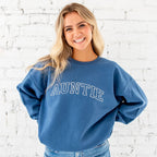 Auntie Athletic Block Embroidered Gemma Crewneck Sweatshirt