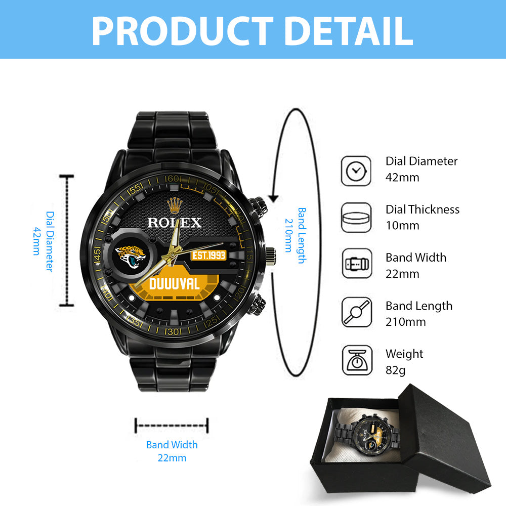Jacksonville Jaguars x Rolex Black Stainless Steel Watch - MAITM13210