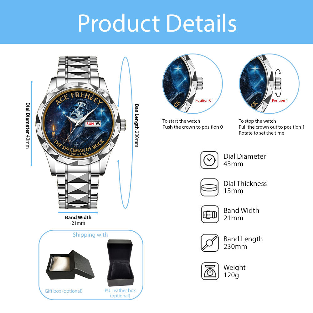 KISS  x Ace Frehley Alloy Luxury Quartz Watch - MAITM13471