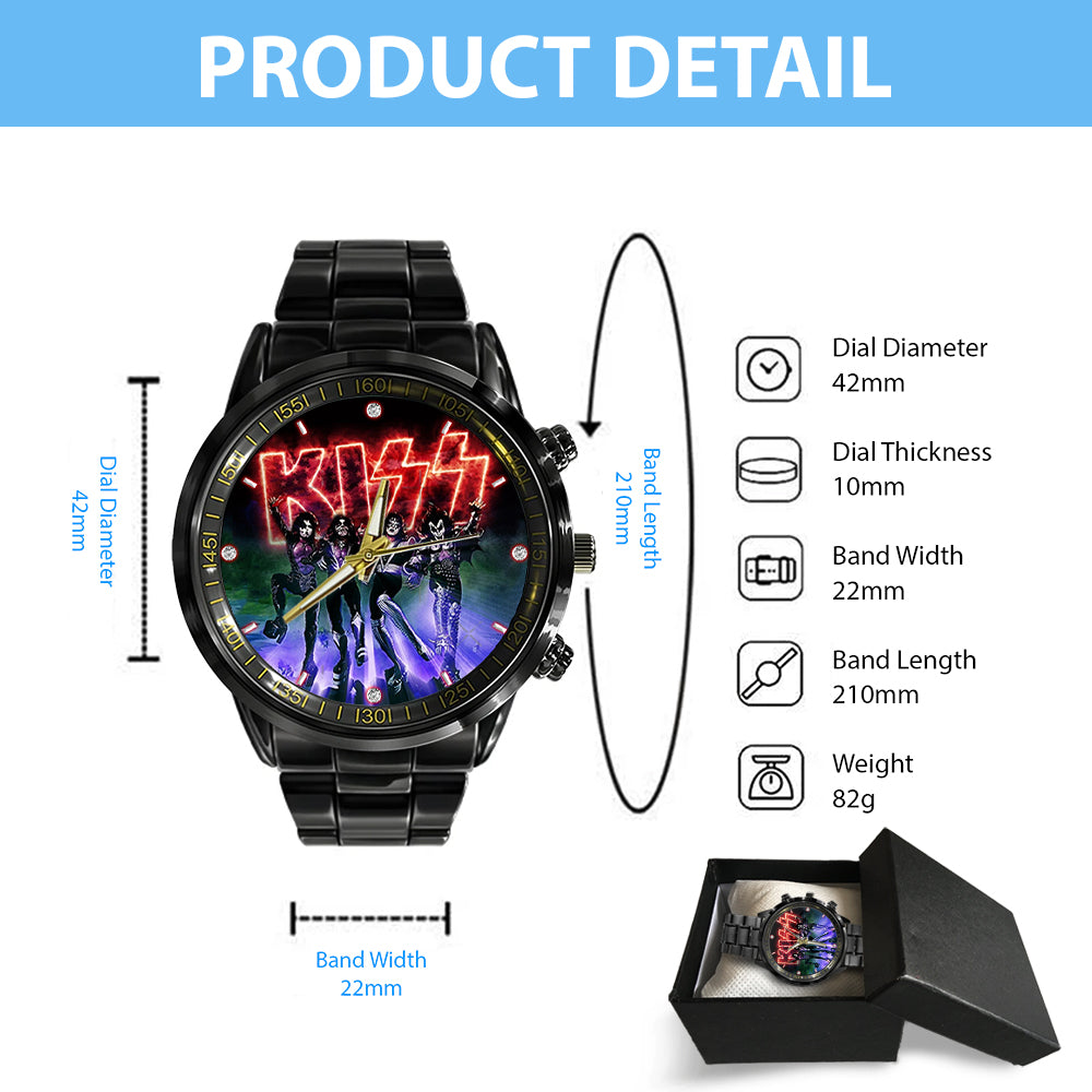 KISS Black Stainless Steel Watch - MAITM 7383