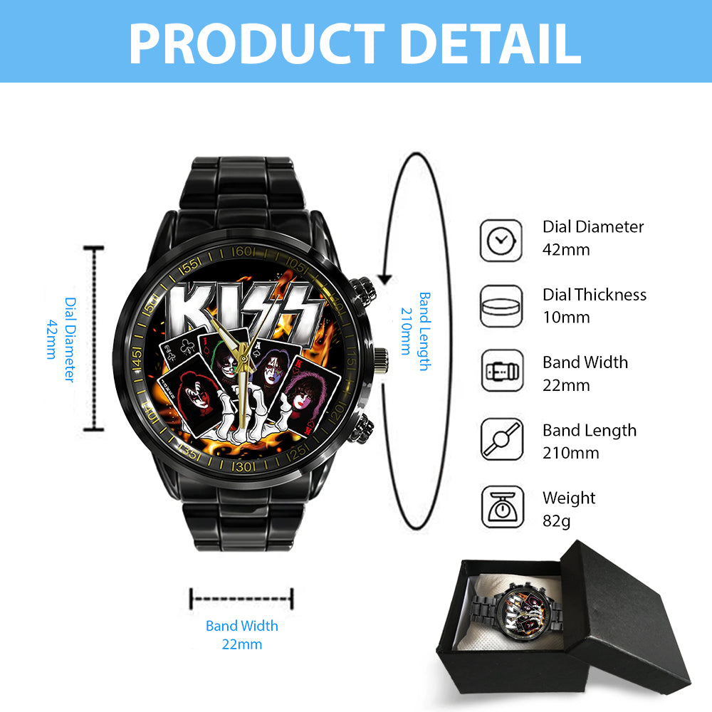 KISS Black Stainless Steel Watch - MAITM 7459