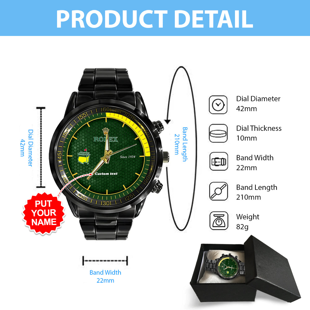 Personalized Masters Tournament x Rolex Black Stainless Steel Watch - MAITM 6434