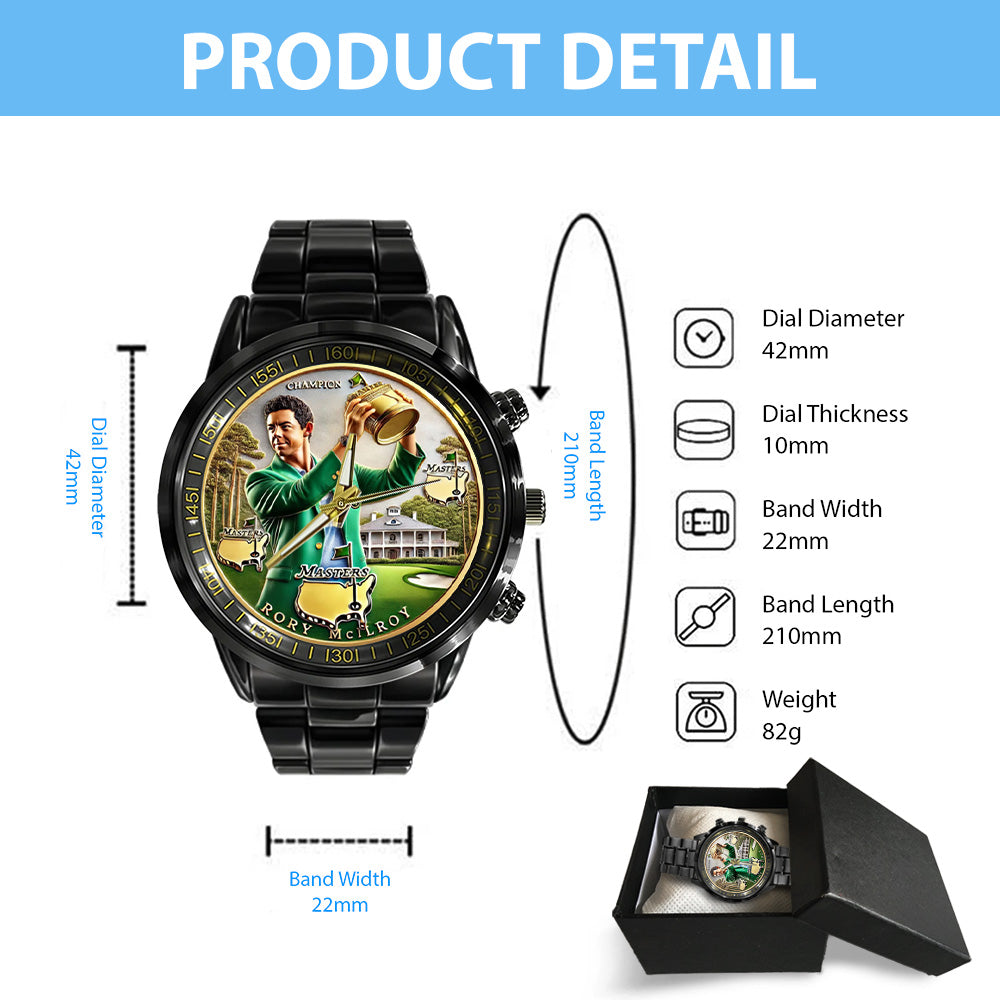 Masters Tournament x Rory McIlroy Black Stainless Steel Watch - MAITM 10732