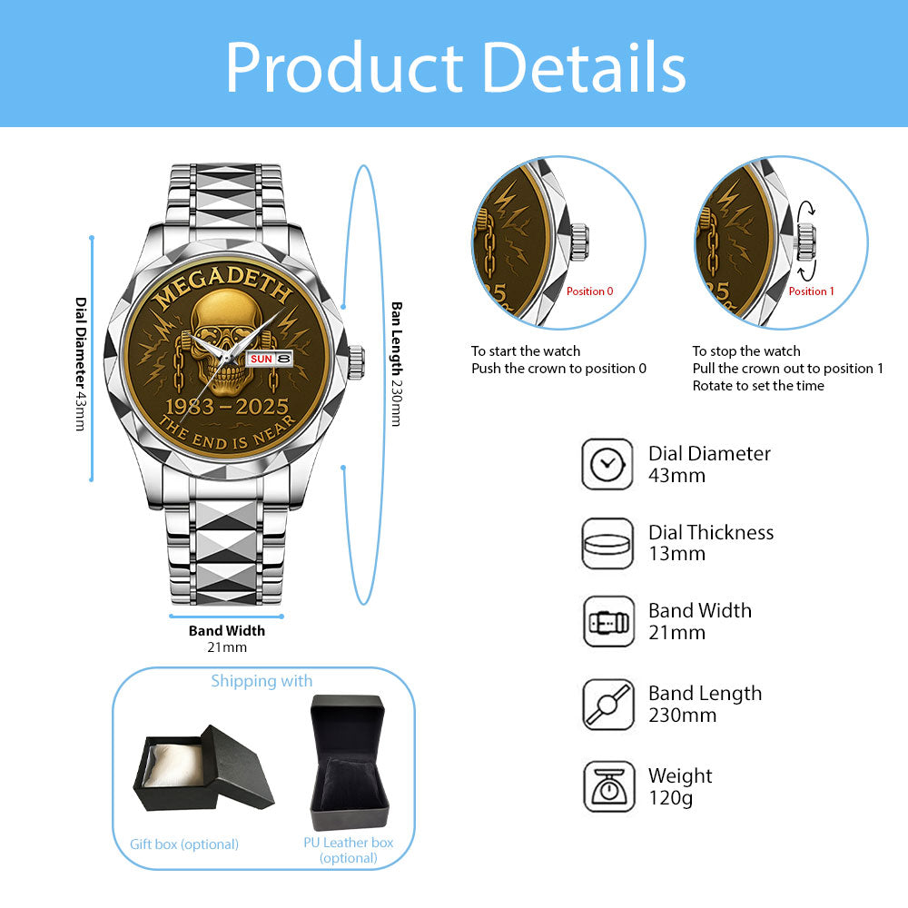 Megadeth Alloy Luxury Quartz Watch - MAITM12597