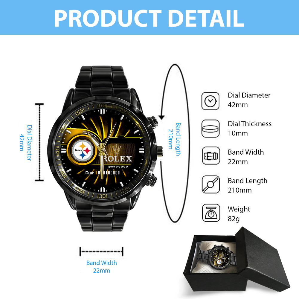 Pittsburgh Steelers x Rolex Black Stainless Steel Watch - MAITM8510