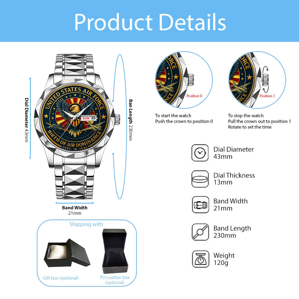 US Air Force Alloy Luxury Quartz Watch - MAITM12593