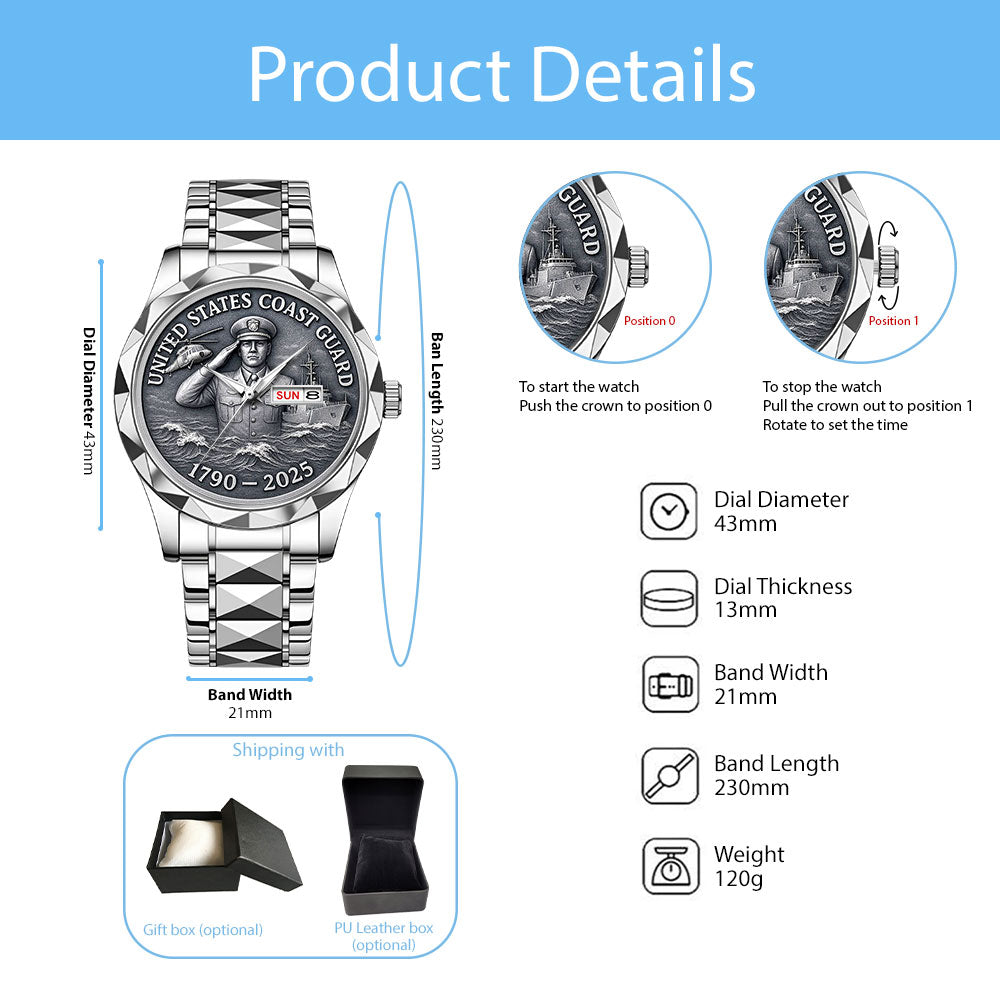 US Coast Guard 2025 Anniversary Alloy Luxury Quartz Watch - MAITM12902