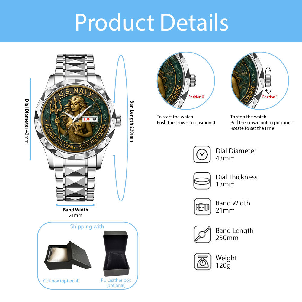 US Navy Alloy Luxury Quartz Watch - MAITM12726