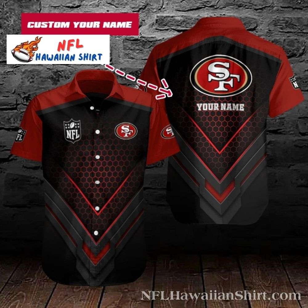 Red Fade Custom San Francisco 49ers Hawaiian Shirt