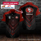 Red Fade Custom San Francisco 49ers Hawaiian Shirt