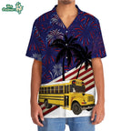 4th Of July School Bus Hawaiian Shirt