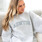 Auntie Athletic Block Embroidered Gemma Crewneck Sweatshirt