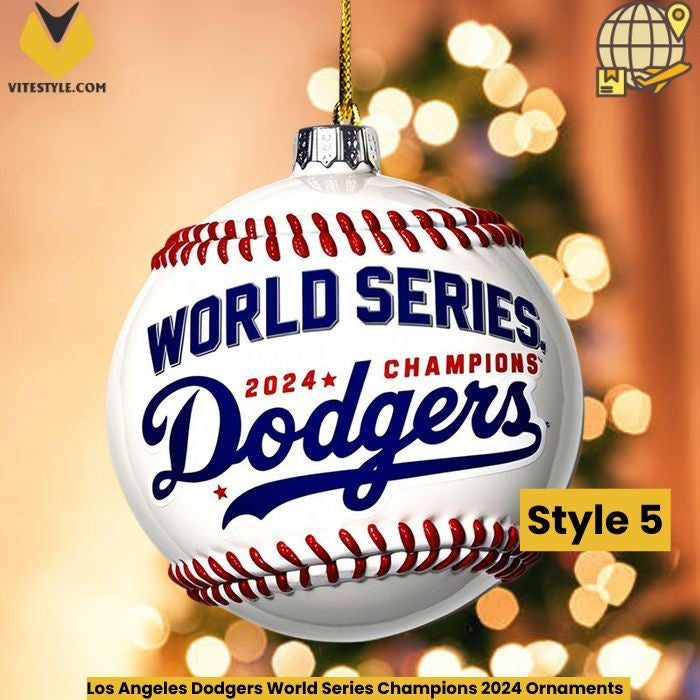 Los Angeles Dodgers World Series Champions 2024 Ornaments