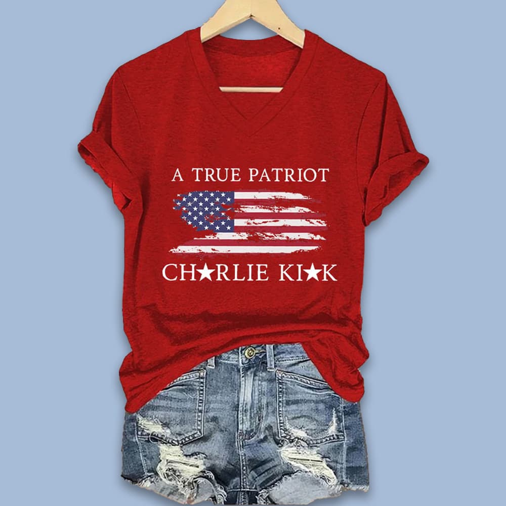 A True Patriot Charlie Kirk Red T-Shirt