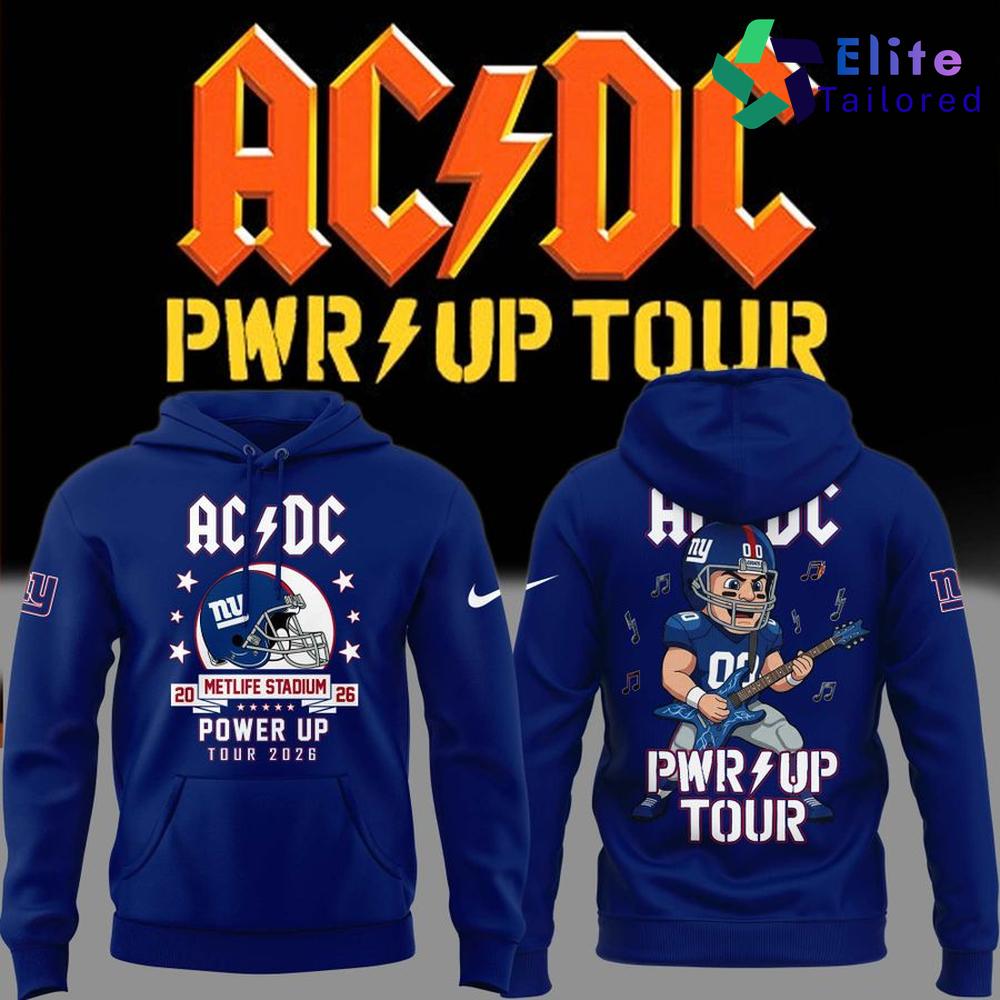 AC/DC x New York Giants Power Up Tour 2026 Pullover Hoodie