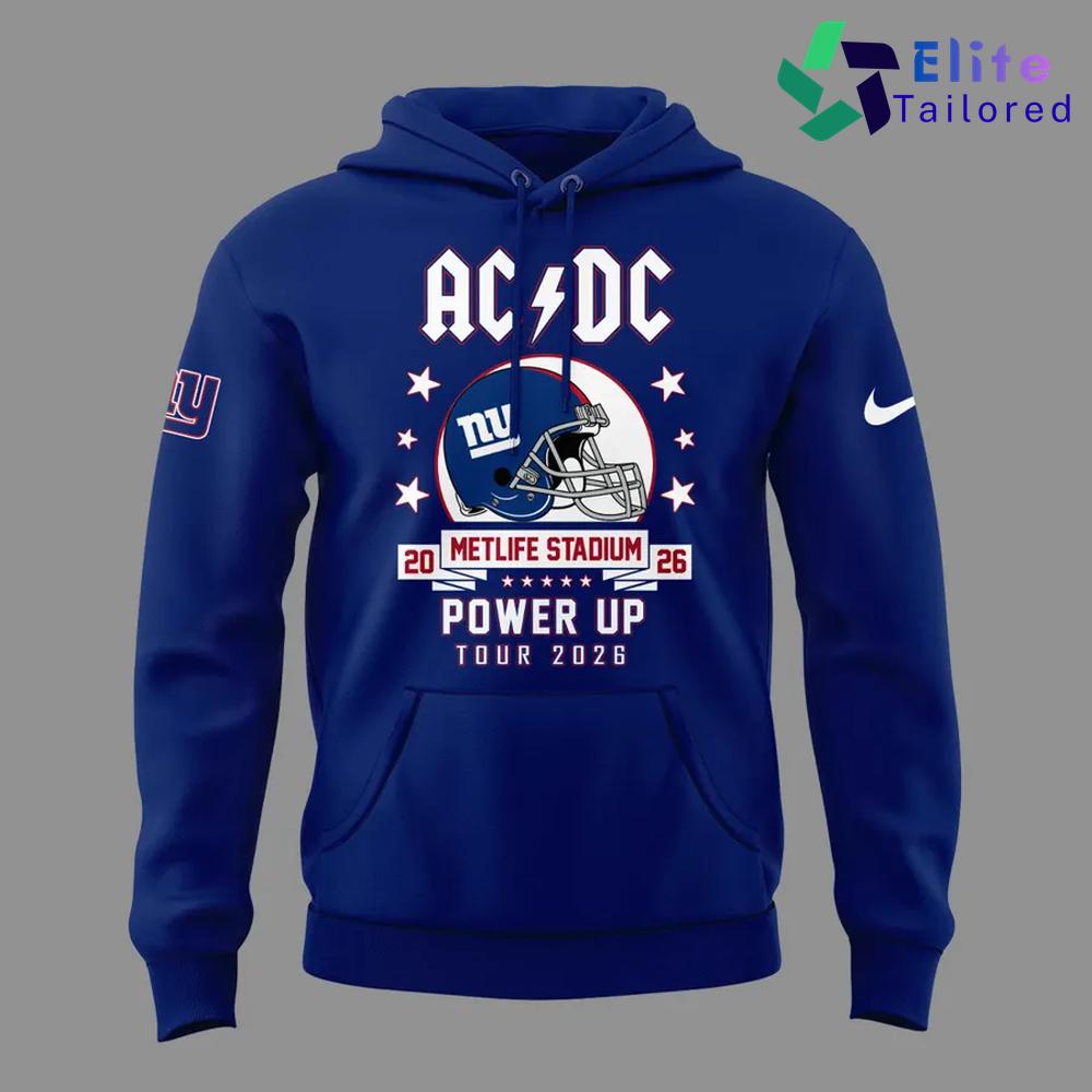 AC/DC x New York Giants Power Up Tour 2026 Pullover Hoodie