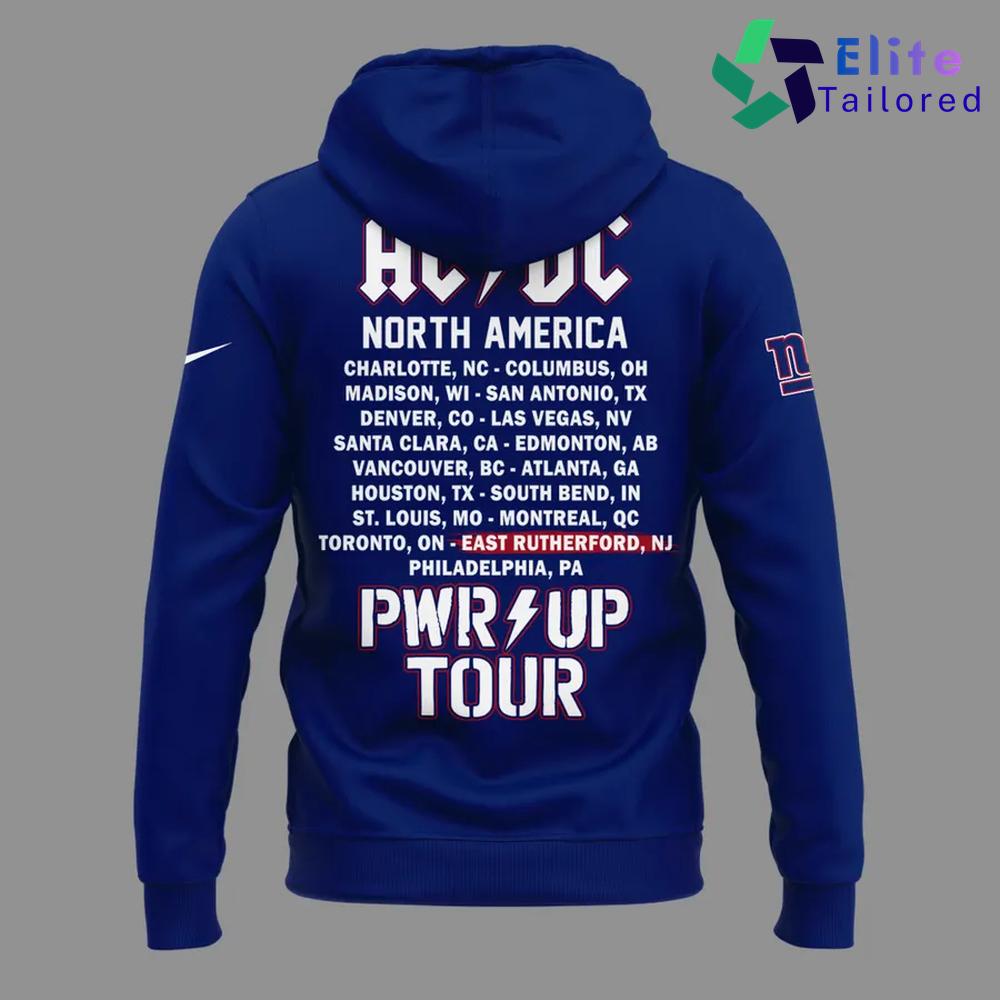 AC/DC x New York Giants Power Up Tour 2026 Pullover Hoodie