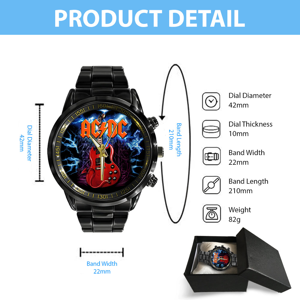 AC/DC Black Stainless Steel Watch - TANTN 12284