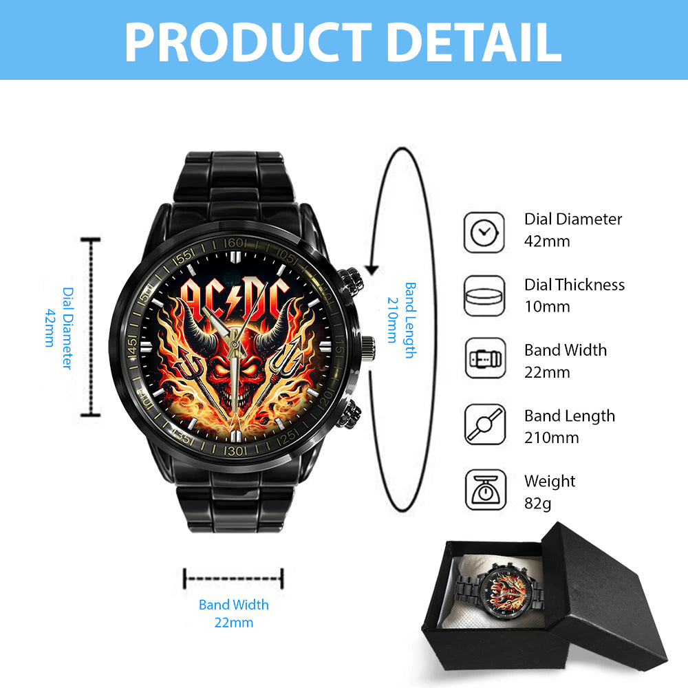 AC/DC Black Stainless Steel Watch - GNE 1211
