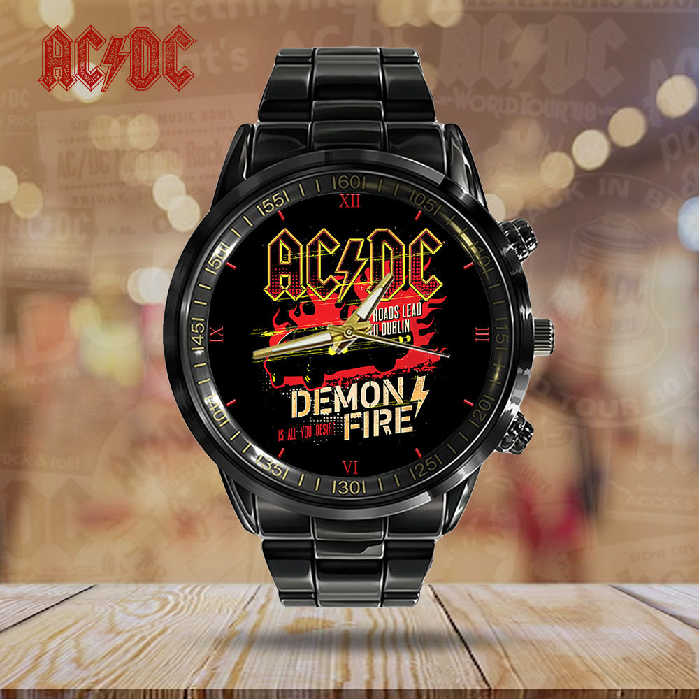 AC/DC Black Stainless Steel Watch - TANTN 8206