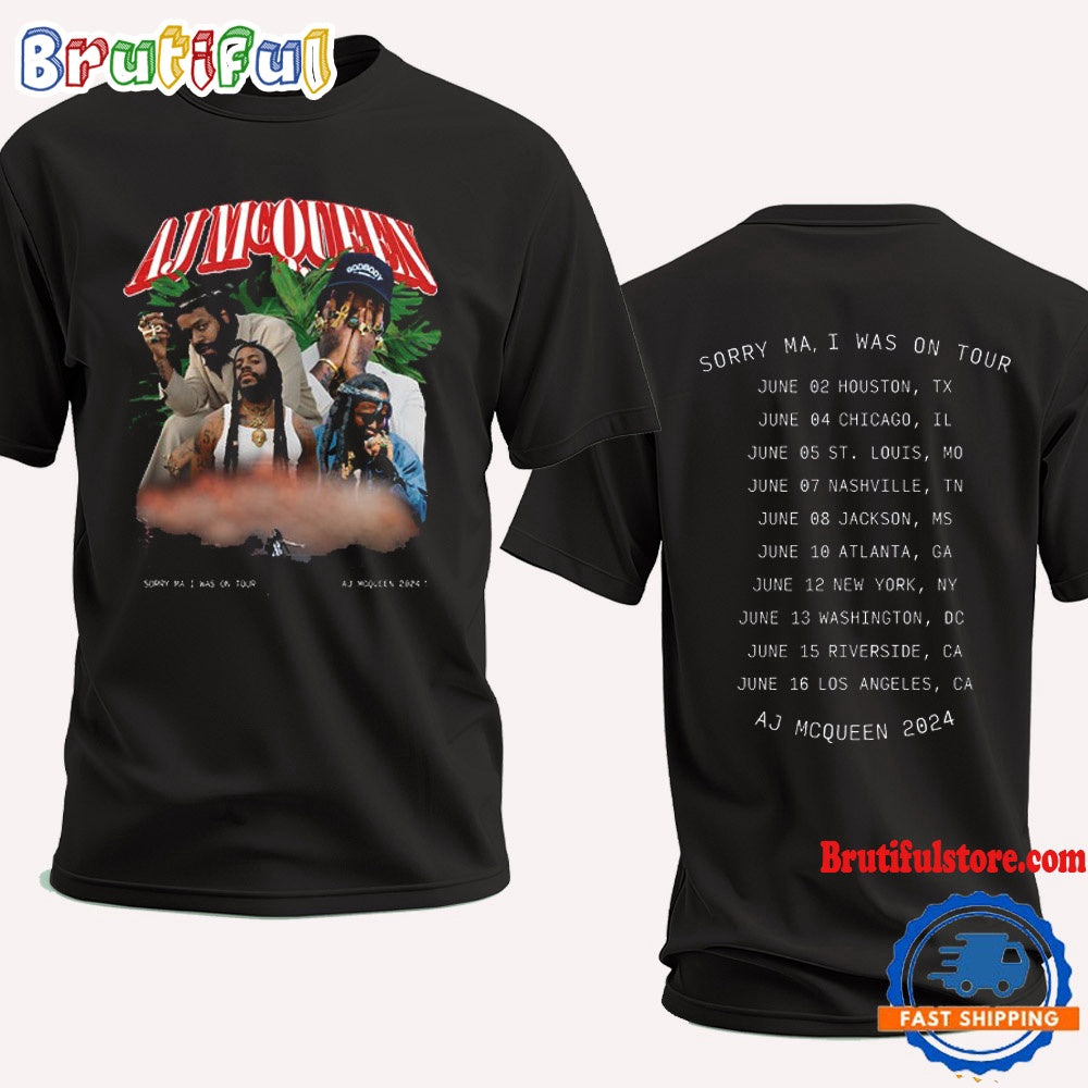 AJ Mcqueen 2024 Tour Schedule Graphics T Shirt