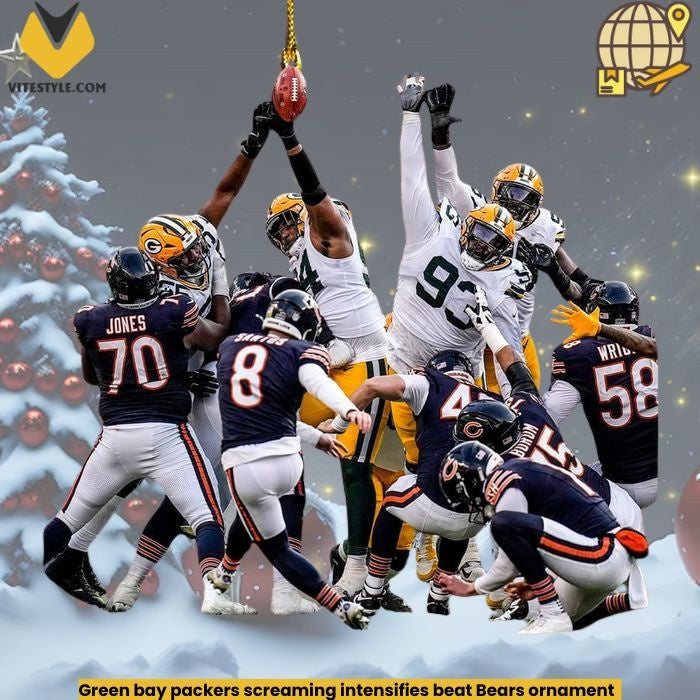 Green bay packers screaming intensifies beat Bears ornament