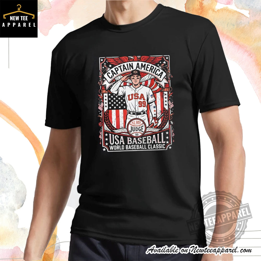 Aaron Judge 99 Captain America World Baseball Classic Usa Baseball Shirt