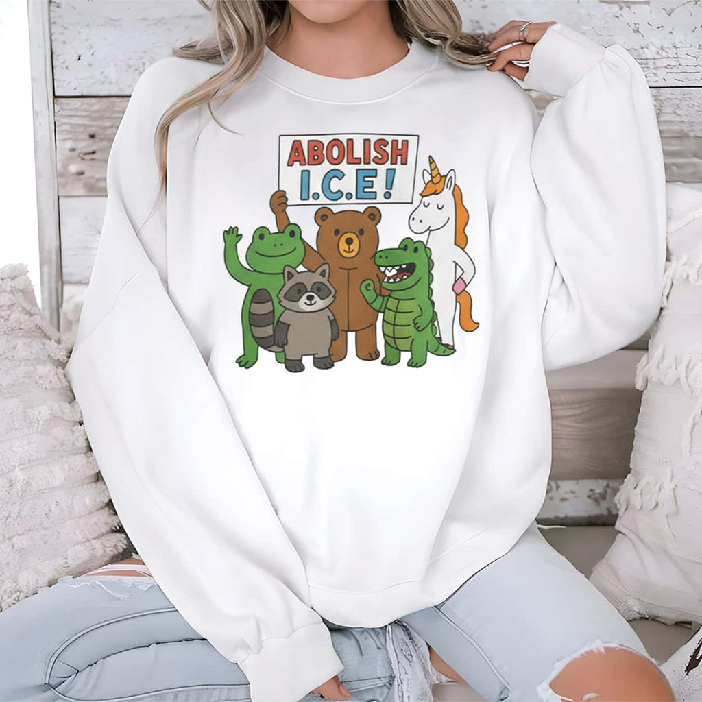 Abolish ICE Frog Unicorn Raccoon Bear Dinosaur Protest Shirt