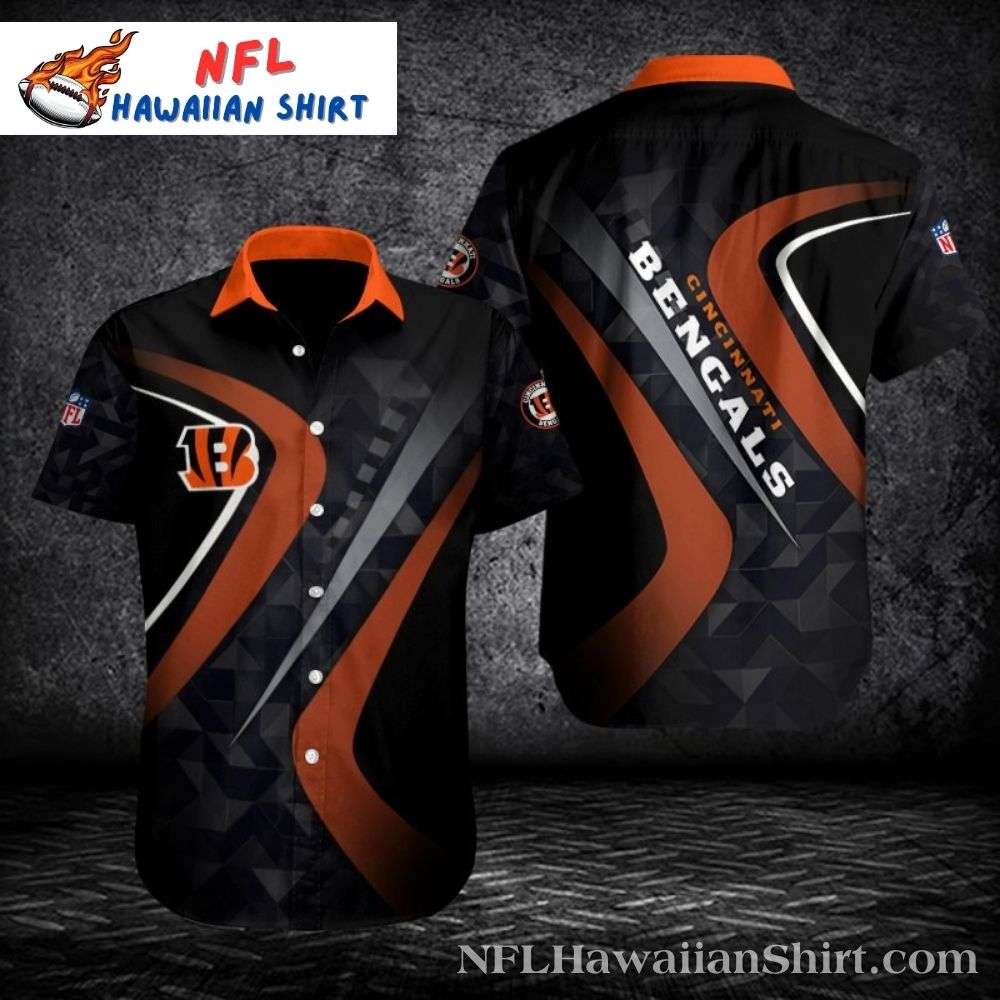 Cincinnati Bengals Tiger Stripe Hawaiian Shirt – Geometric Fan Design