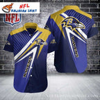 Aerodynamic Agility – Baltimore Ravens Hawaiian Shirt With Sharp Angles And Stripes