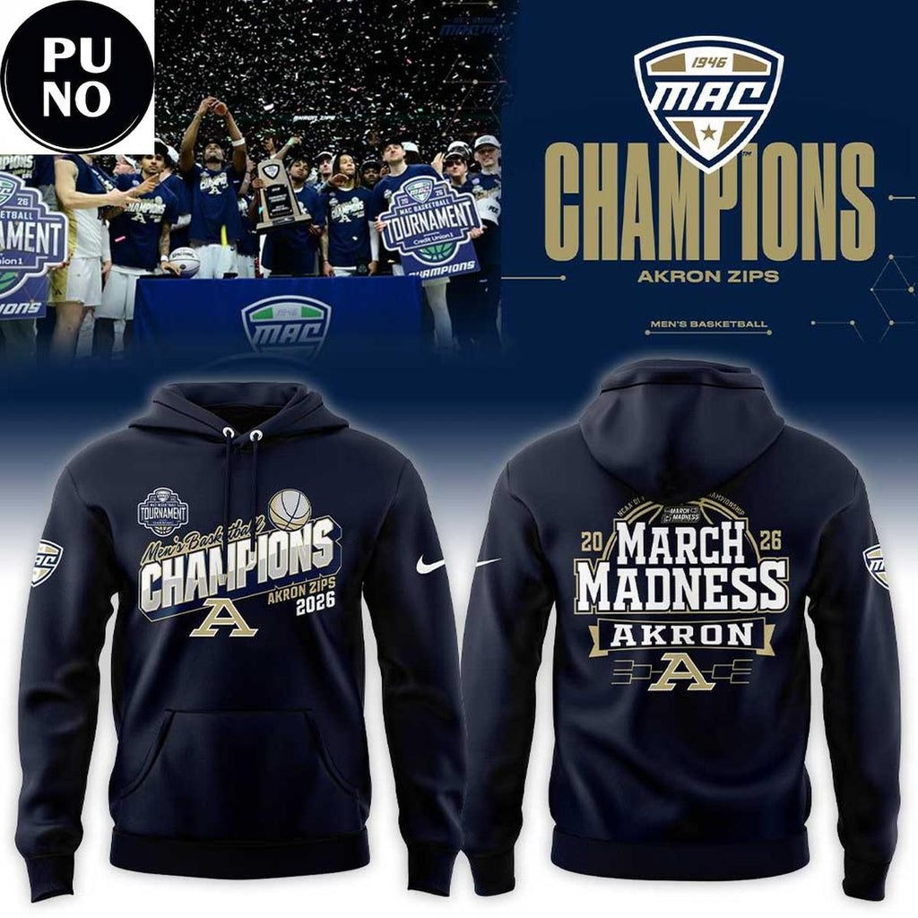 Akron Zips Men's Basketball 2026 MAC Champions Hoodie T-Shirt