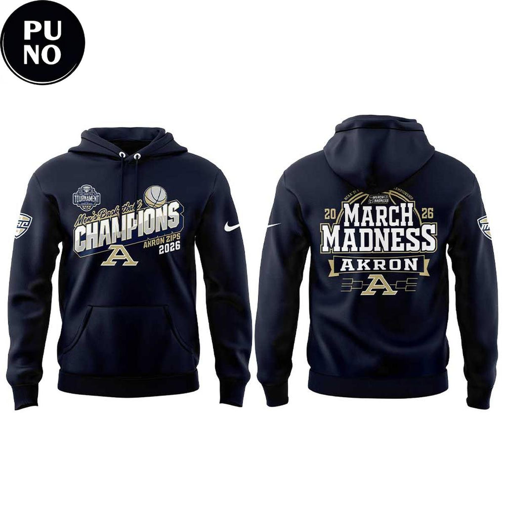Akron Zips Men's Basketball 2026 MAC Champions Hoodie T-Shirt
