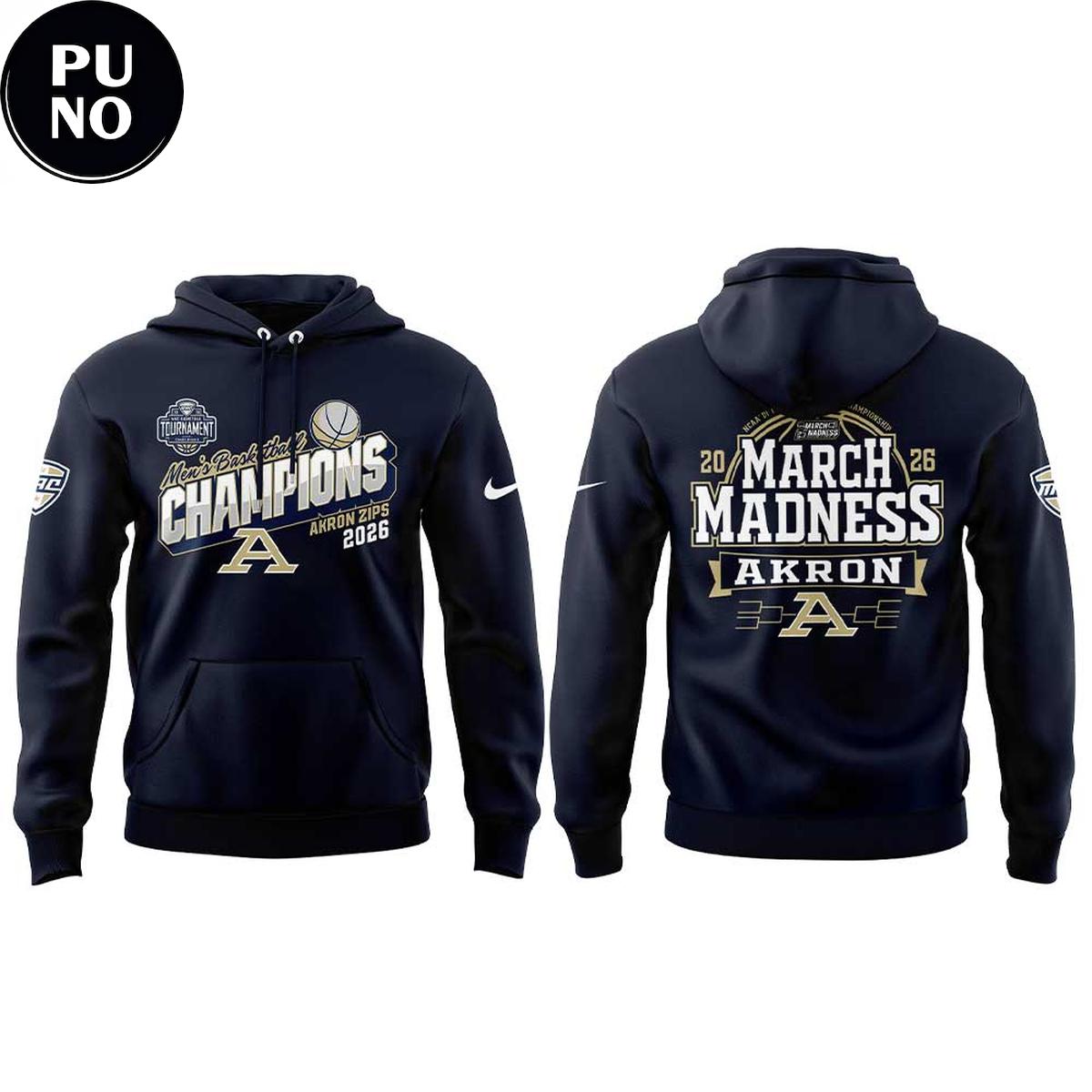 Akron Zips Men's Basketball 2026 MAC Champions Hoodie T-Shirt