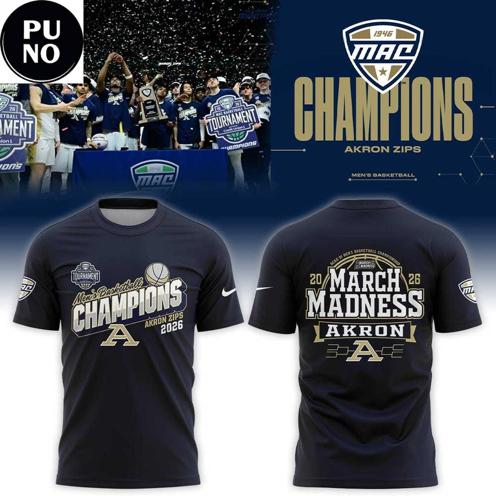 Akron Zips Men's Basketball 2026 MAC Champions Hoodie T-Shirt