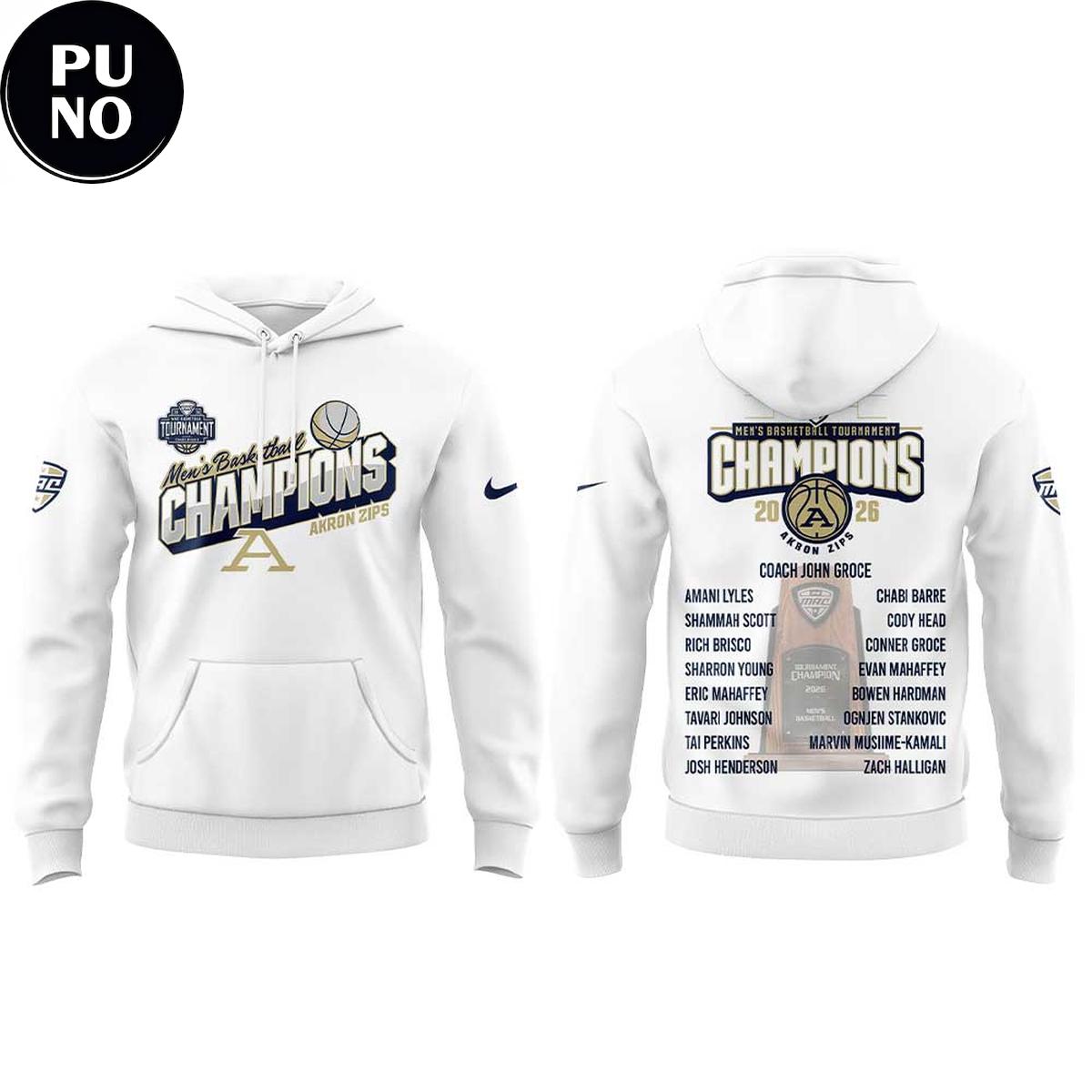 Akron Zips Men's Basketball 2026 MAC Champions Hoodie T-Shirt