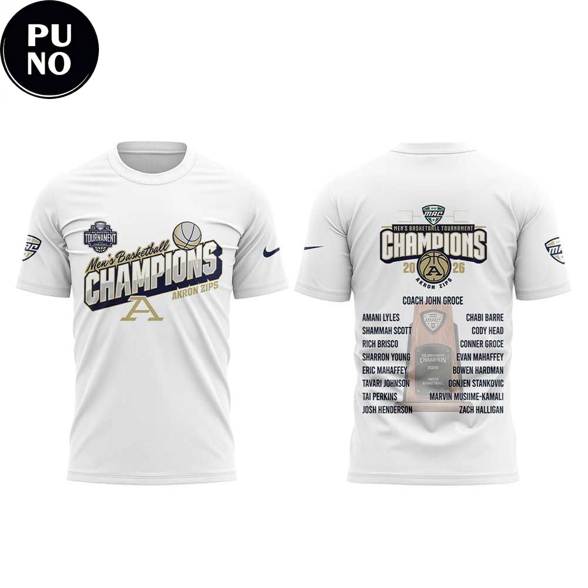 Akron Zips Men's Basketball 2026 MAC Champions Hoodie T-Shirt