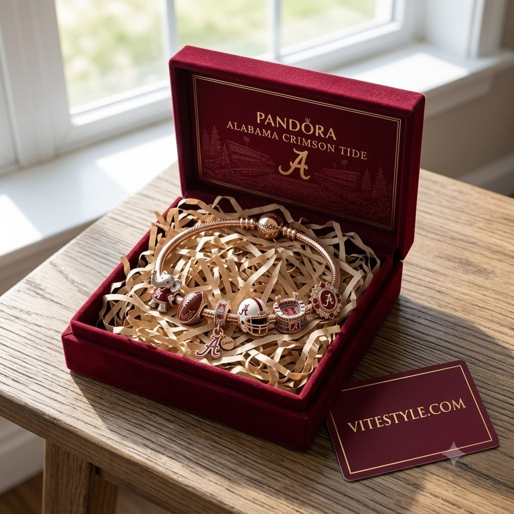 Alabama Crimson Tide Pandora Charm Bracelet