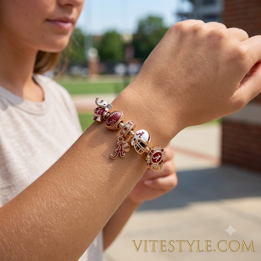 Alabama Crimson Tide Pandora Charm Bracelet