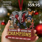 Alabama Crimson Tide Champion in a Row Ornament