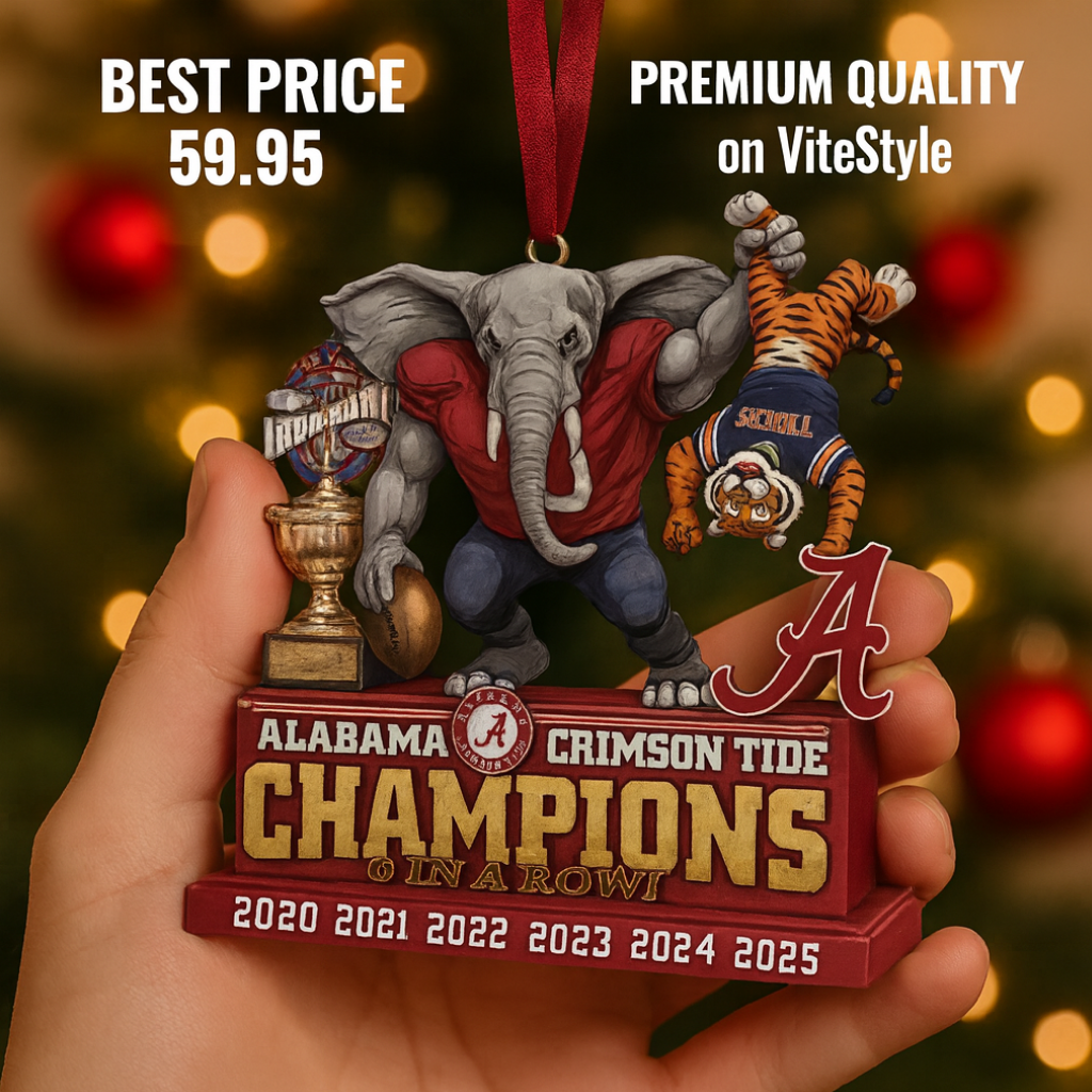 Alabama Crimson Tide Champion in a Row Ornament