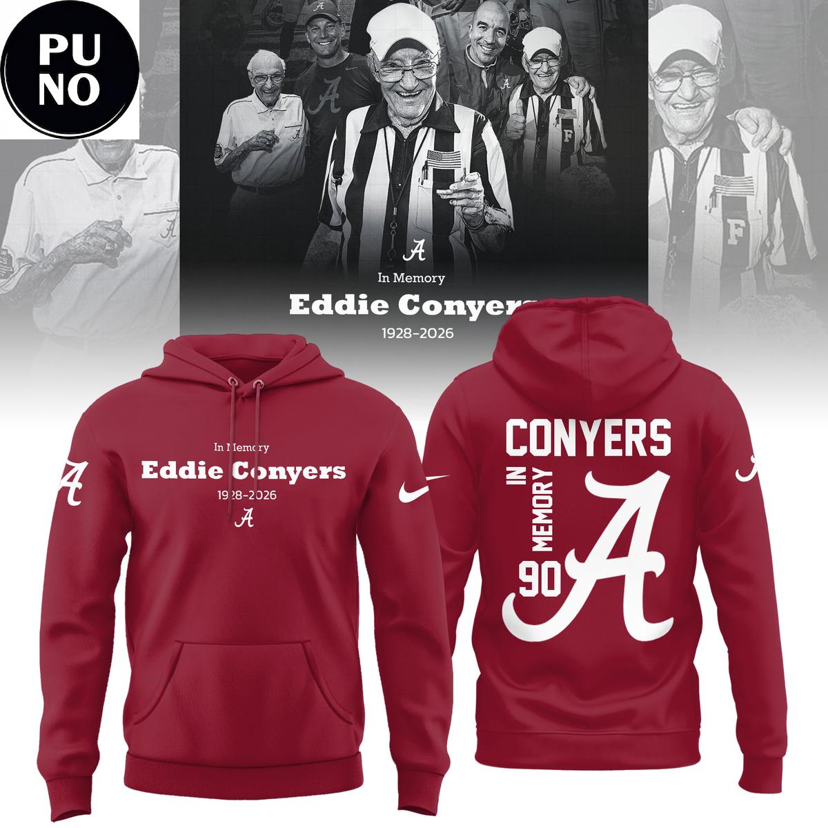 Alabama Crimson Tide Eddie Conyers Thank You For The Memories 1928-2026 Hoodie T-Shirt