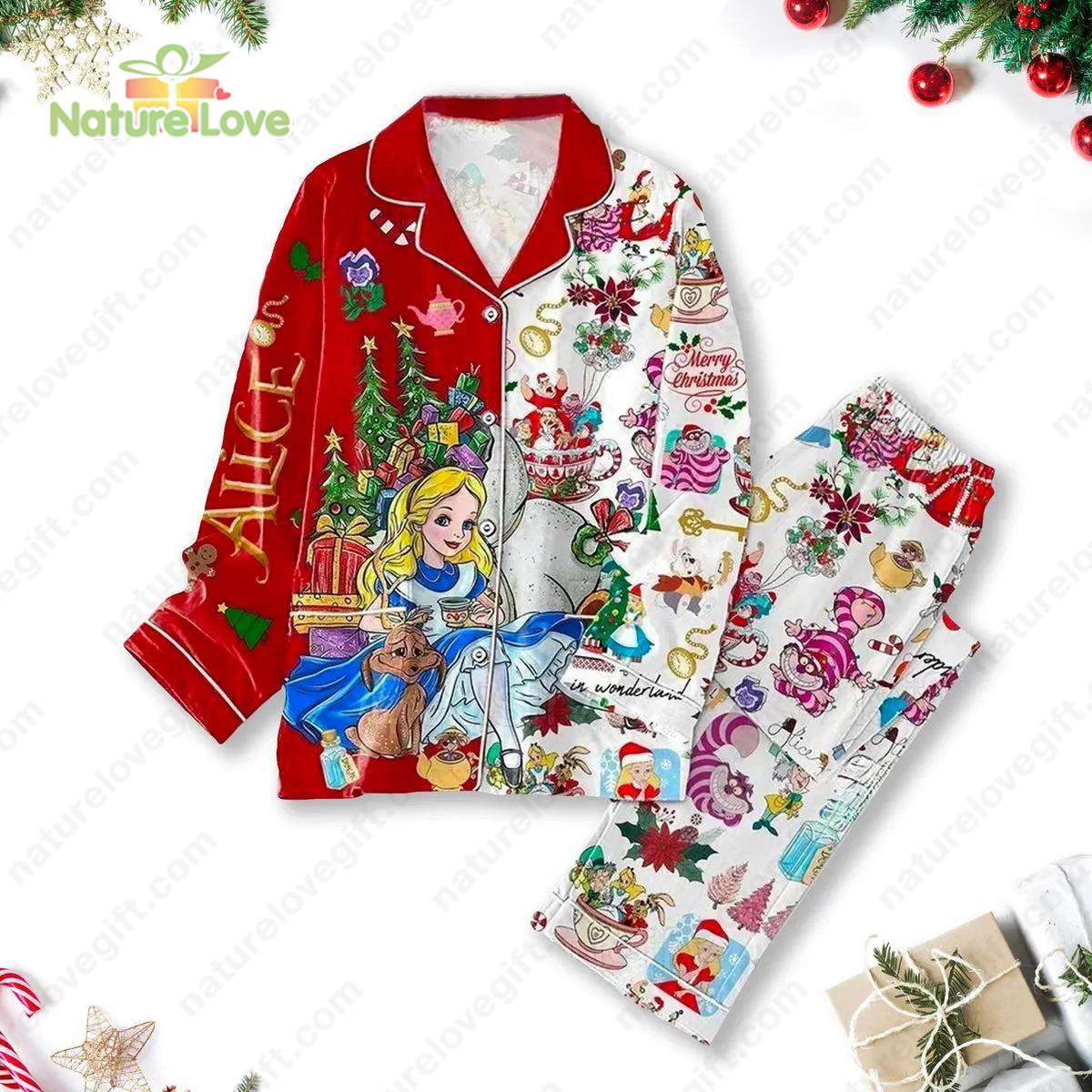 Alice In Wonderland Christmas Pajamas Set for Family​ and Friends